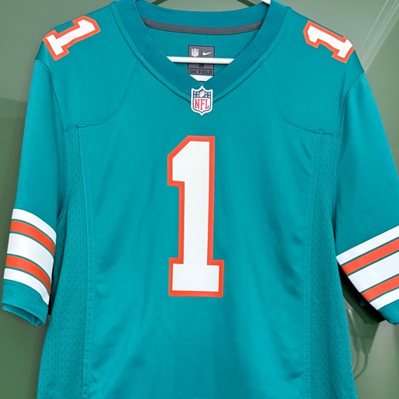 Nike Tua Tagovailoa Miami Dolphins #1 Teal Throwback Alternate Game Jersey Men S - Picture 2 of 4
